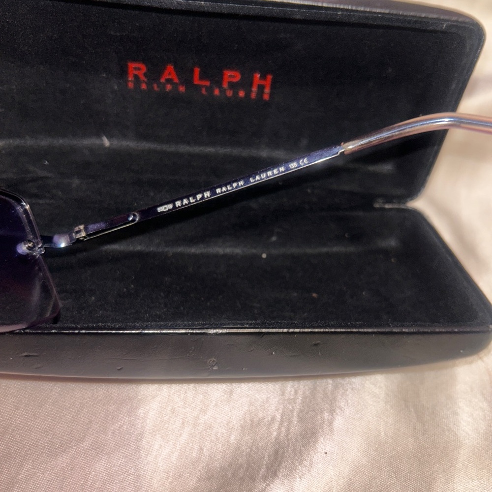 Vintage Ralph Lauren Rectangular Rimless Blue Gradient Lenses Sunglasses - Picture 9 of 9
